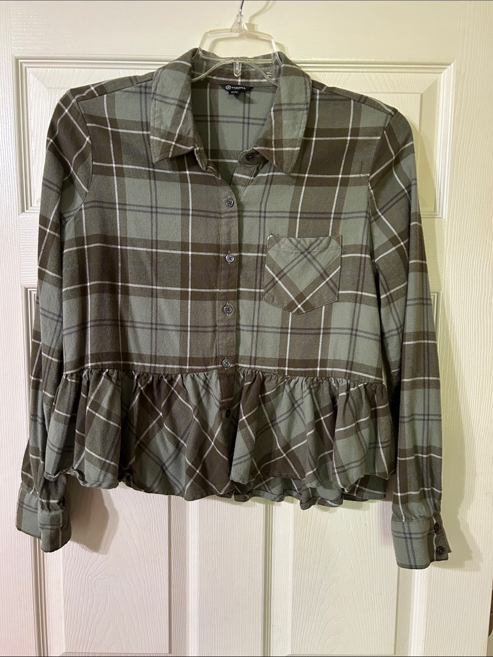 Plaid Peplum Blouse - Picture 2 of 5